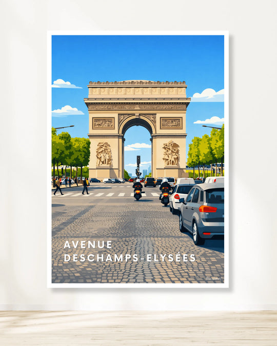 Affiche Paris - Avenue Deschamps-Elysées