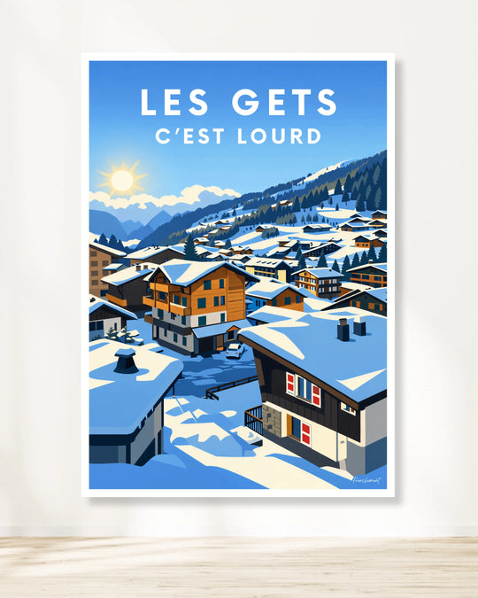 Affiche ski - Les Gets c'est lourd