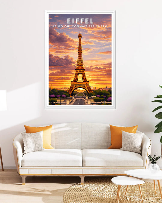 Affiche Paris - Eiffel la go