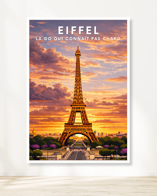 Affiche Paris - Eiffel la go