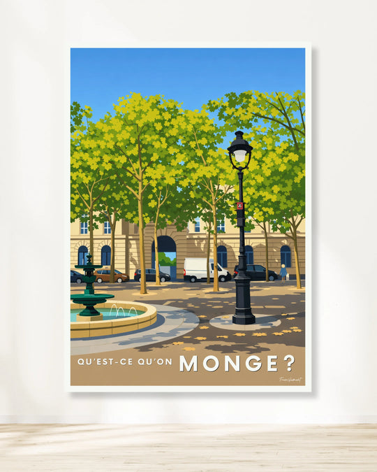 Affiche Paris - Qu'est-ce qu'on Monge ?