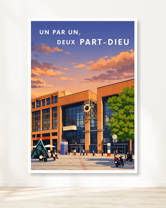 Affiche Lyon - Un par un, deux Part-Dieu