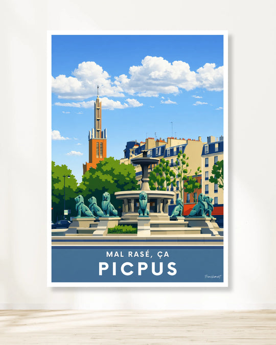 Affiche Paris - Mal rasé ça Picpus