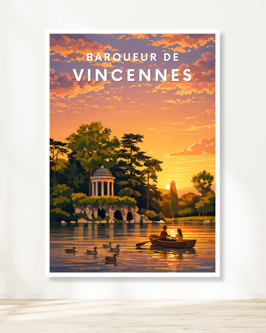 Affiche Paris - Barqueur de Vincennes