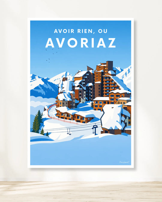 Affiche ski - Avoir rien ou Avoriaz