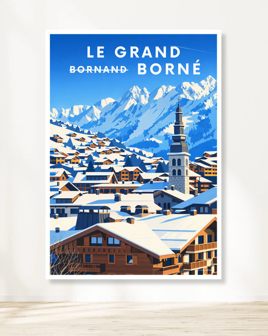 Affiche ski - Le Grand Borné