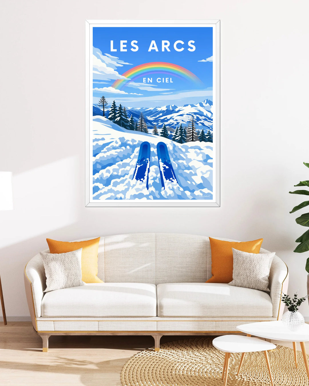 Affiche ski - Les Arcs (en ciel)