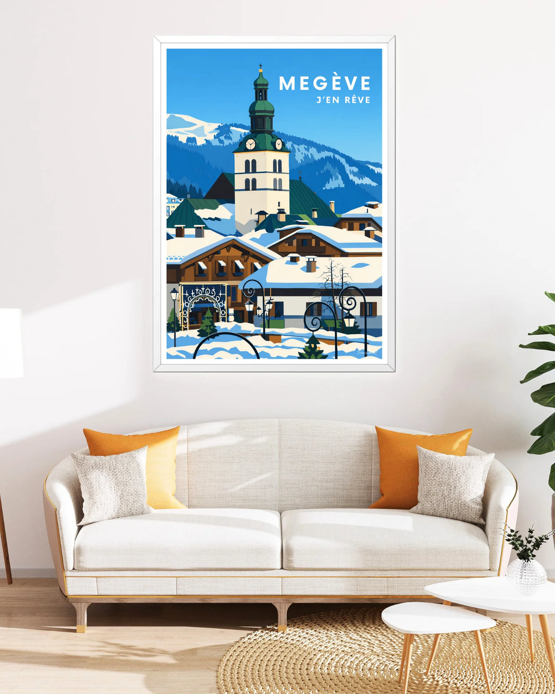 Affiche ski - Megève j'en rêve
