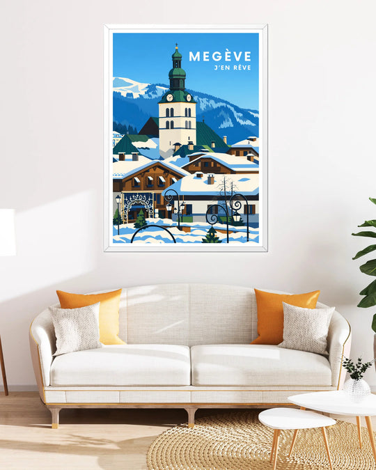 Affiche ski - Megève j'en rêve