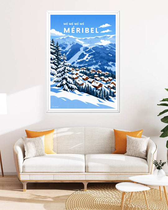 Affiche ski - Mé mé mé mé Méribel
