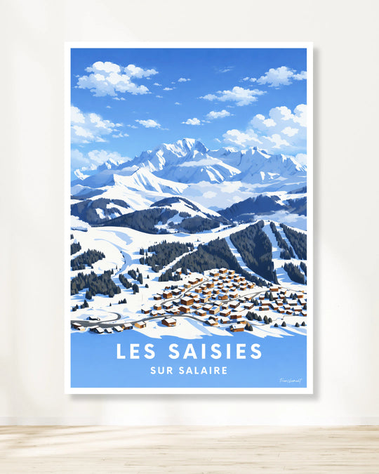 Affiche ski - Les Saisies (sur salaire)