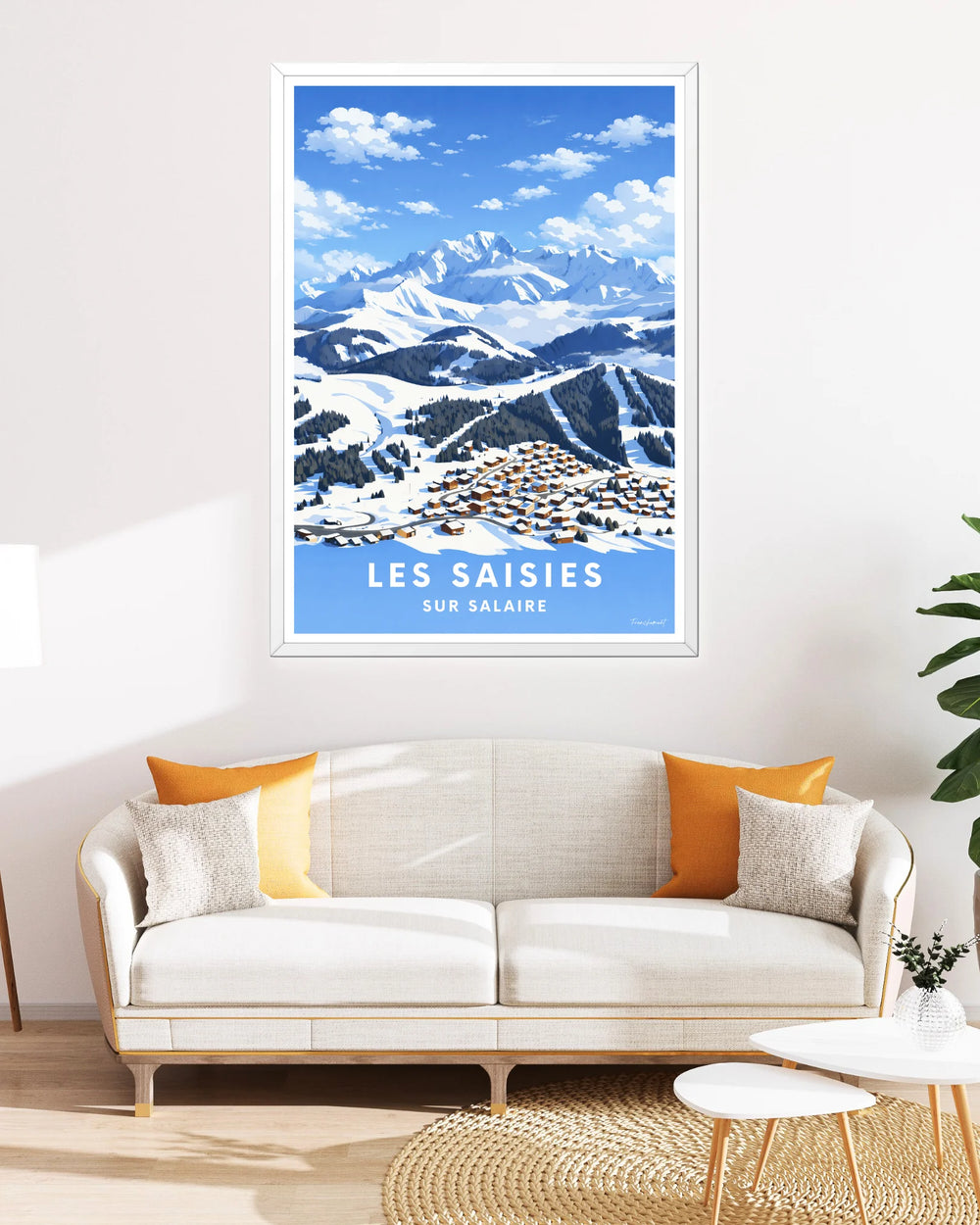Affiche ski - Les Saisies (sur salaire)