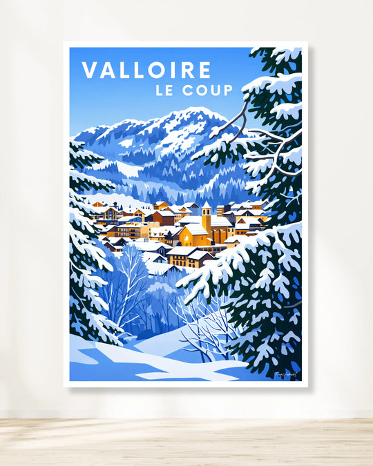 Affiche ski - Valloire le coup